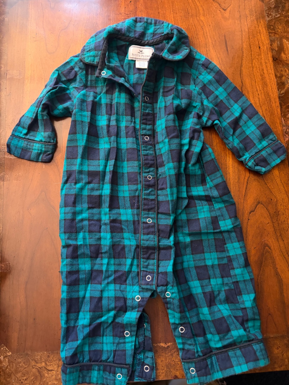 Cozy Kids Teal and Navy Plaid One-Piece Bodysuit